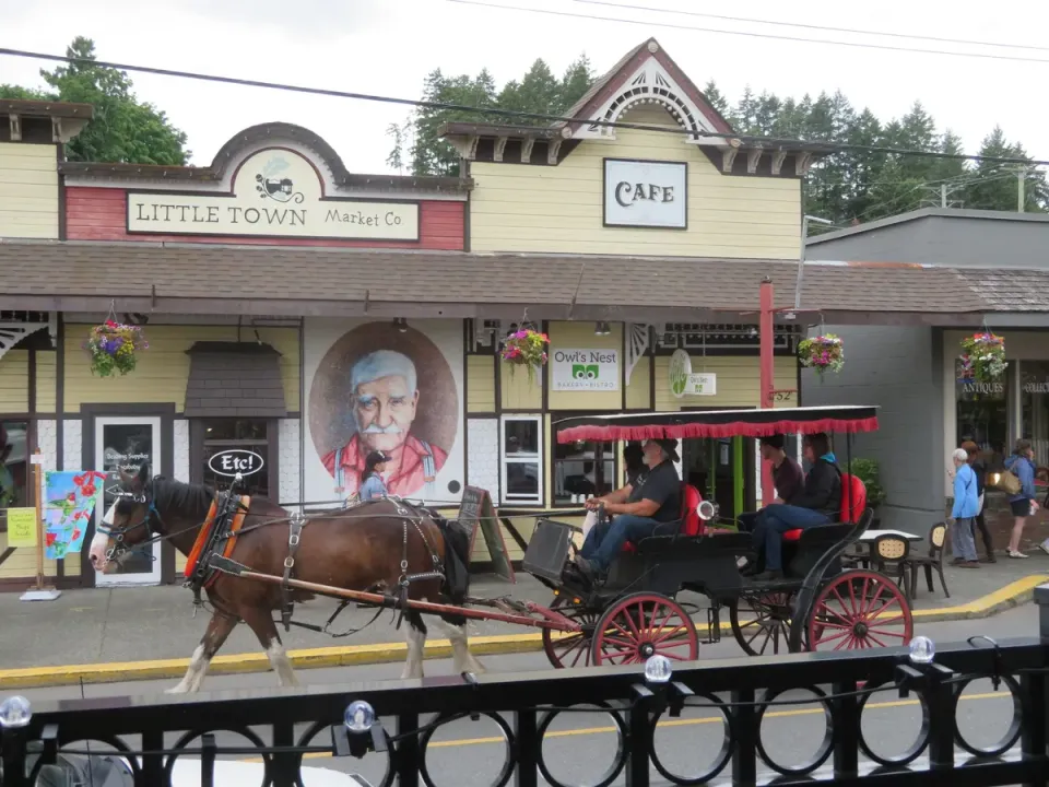 Horse-drawn carriage in downtown Chemainus BC