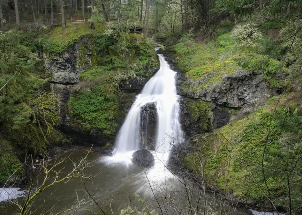 Sitting Lady Falls at Witty’s Lagoon Regional Park, Metchosin BC