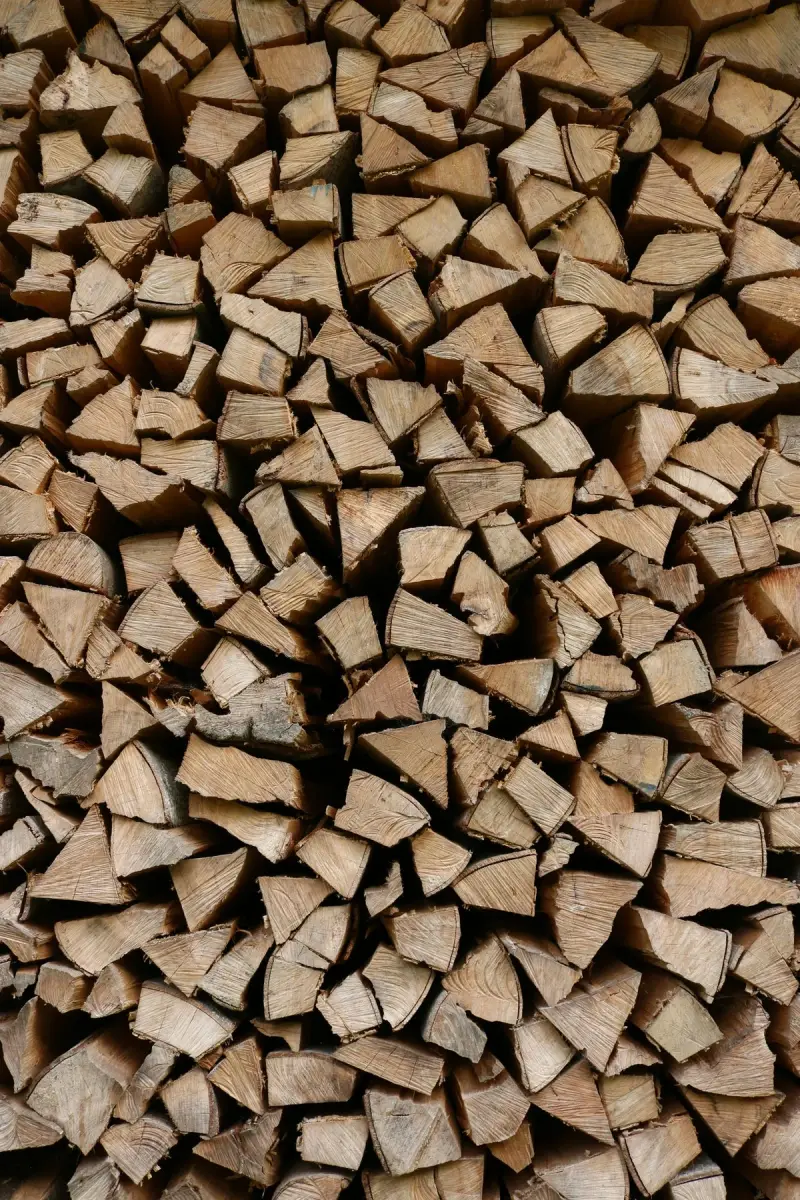 Stacked face of split firewood, Cowichan Valley BC